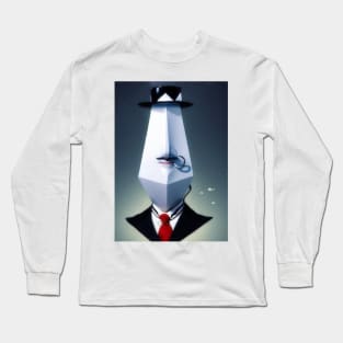 Suit gentleman nose ring surrealism character Long Sleeve T-Shirt